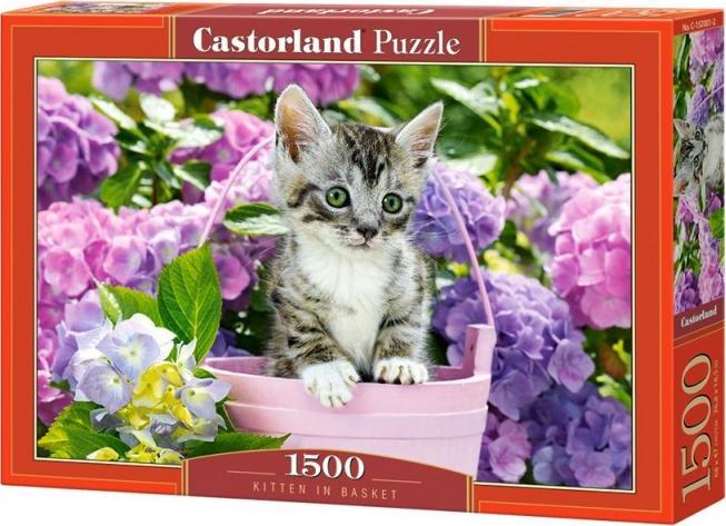 Puzzle 1500 piese Kitten in Basket Castorland 152001