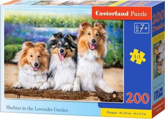 Puzzle 200 piese Shelties in the Lavender Garden 222117