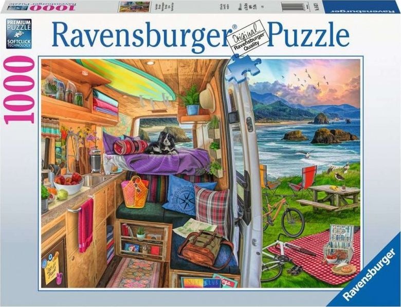 Puzzle 2D Ravensburger 1000 de piese Vedere de pe caravana