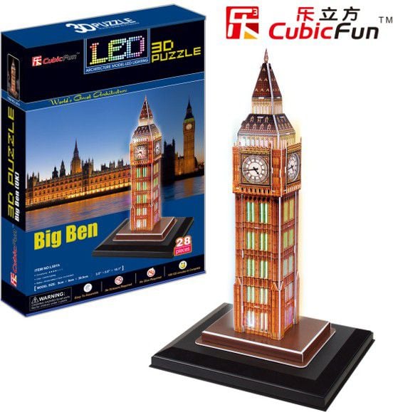 Puzzle 3D Cubicfun Big Ben, 28 piese