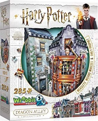 Puzzle 3D Harry Potter - Weasley's Wizard Wheezes & Daily Prophet , 285 piese - Original, Multicolor