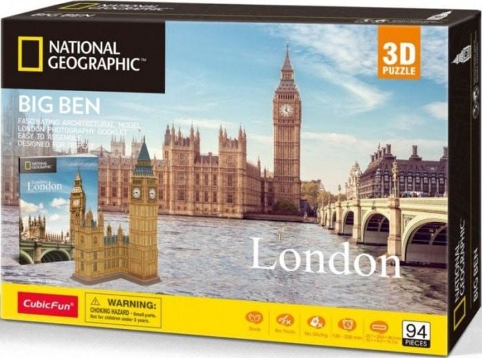 Puzzle 3D Cubic Fun - National Geographic, Big Ben, 117 piese