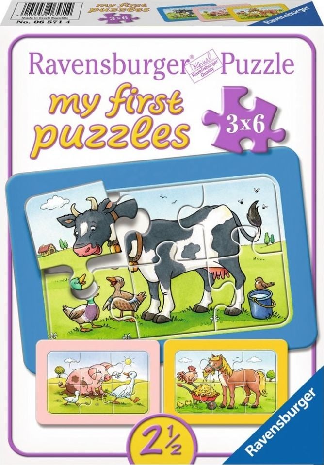 Puzzle animale prieteni 3X6 piese Ravensburger