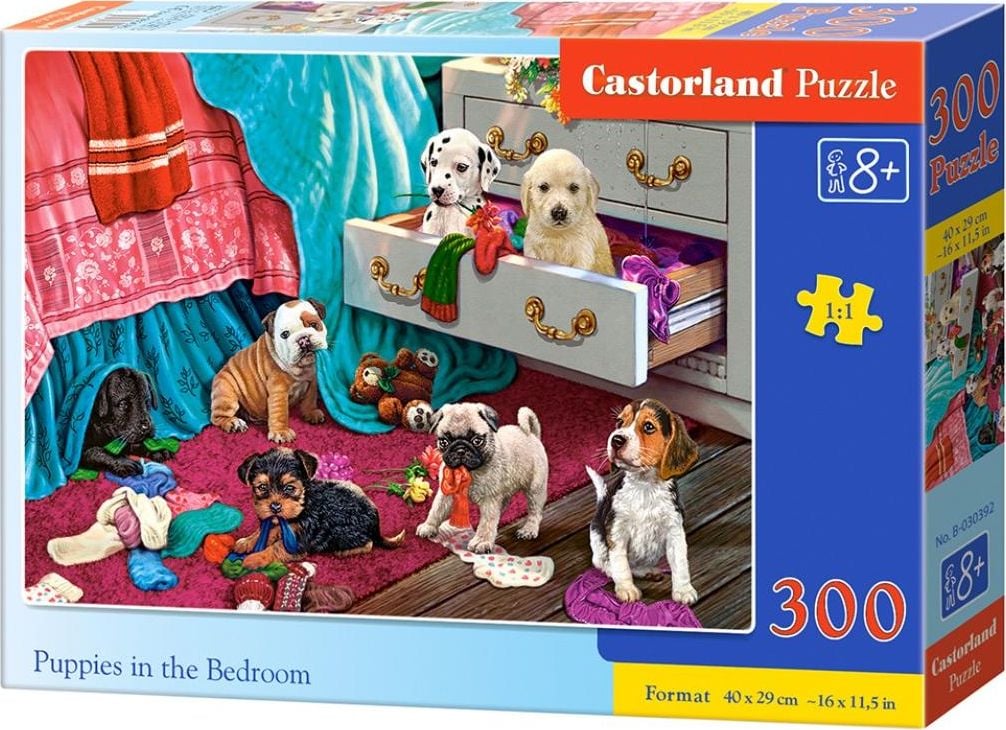 Puzzle Castorland, Puppies in the Bedroom, 300 piese