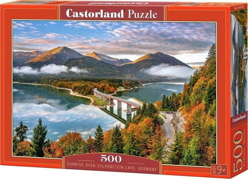 Puzzle Castorland, Sunrise Over Sylvenstein Lake Germany, 500 piese