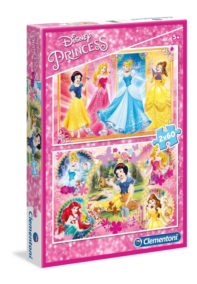 Puzzle Clementoni, Disney Princess, 2 in 1, 2x60 piese