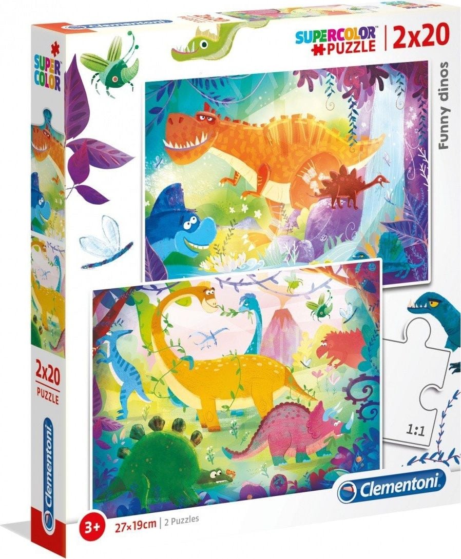 Puzzle Clementoni - Funny dinos, 2x20 piese