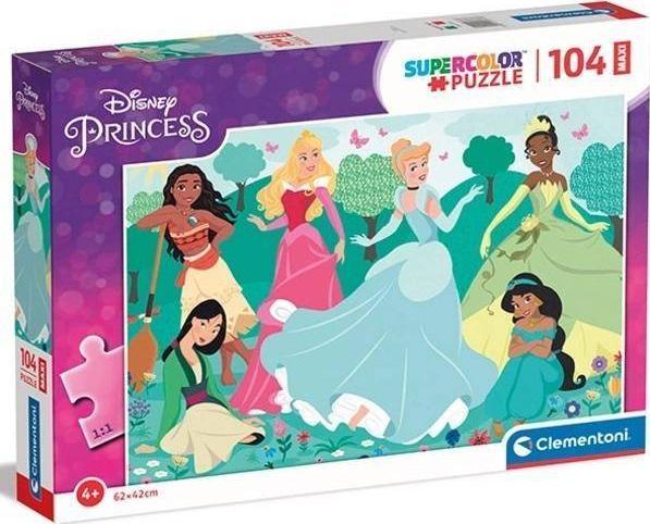 Puzzle Clementoni SuperColor Maxi - Disney Princess, 104 piese