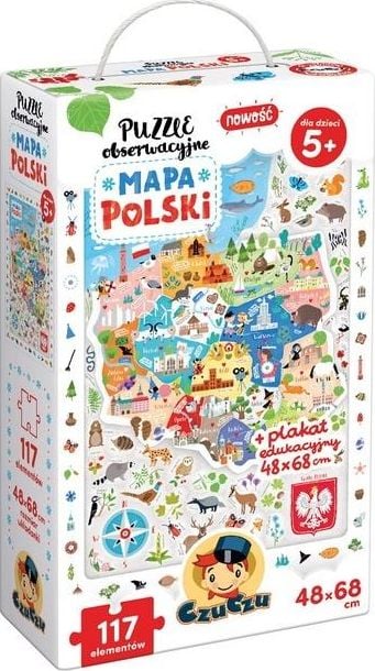 Puzzle CzuCzu Observation Map of Poland, 117 piese, Multicolor