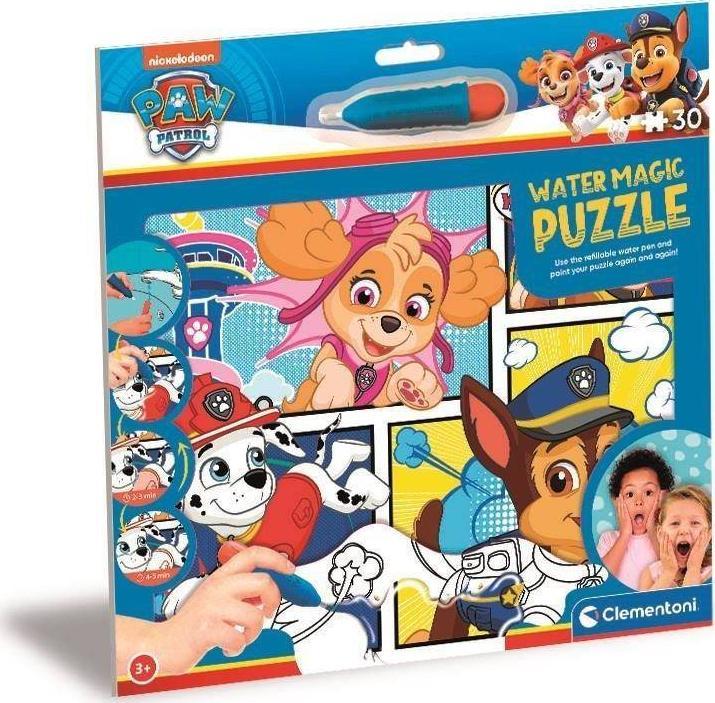 Puzzle de colorat cu apa, Clementoni, 22710 Paw Patrol, 3 ani+, 30 piese