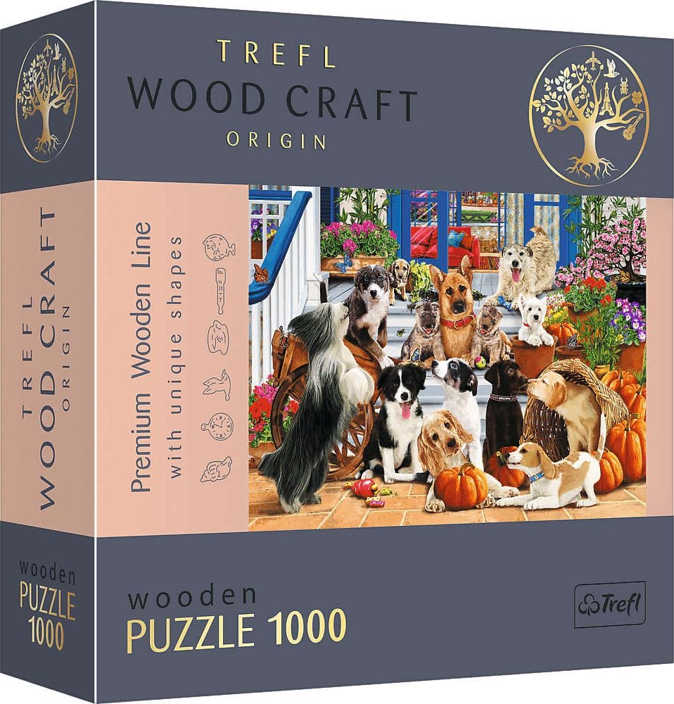 Puzzle din lemn Trefl - Echipa de catei, 1000 piese