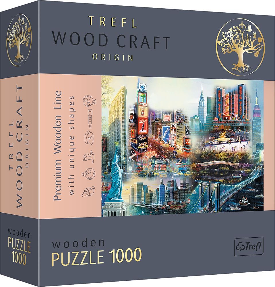 Puzzle din lemn Trefl - New York, 1000 piese