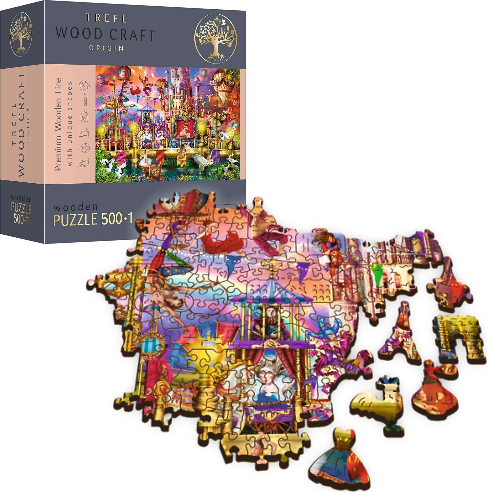 Puzzle din lemn Trefl - Wood Craft, Lumea magica, 500+1 piese