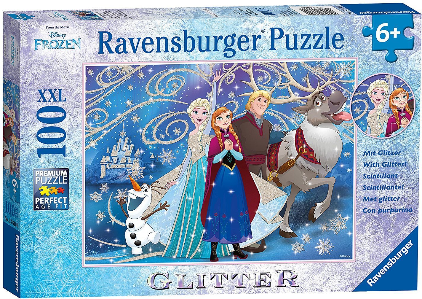 Puzzle Disney Frozen zăpadă glittery 100 de elemente (13610)