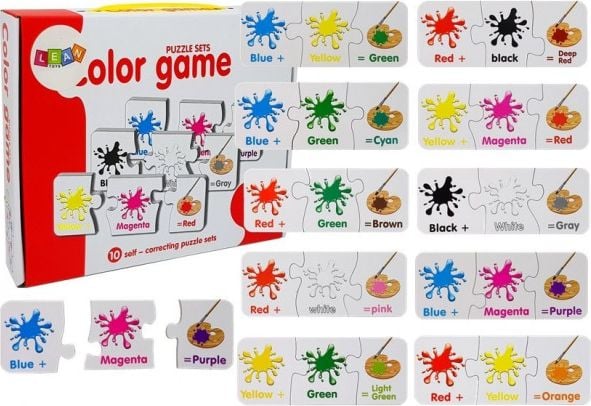 Puzzle educativ Culori 10 tipuri, 30 piese