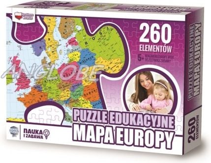 Puzzle educativ Zachem 260 piese. Harta Europei (ZACH0064)