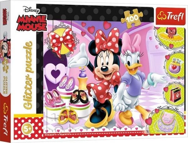Puzzle Glitter Trefl 100piese- Minnie Mouse