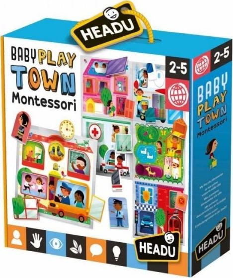 Puzzle Headu Montessori - Sa ne jucam in oras, 6 cartonase, 36 forme