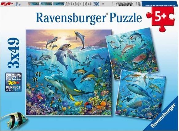 Puzzle lumea subacvatica, 3x49 piese