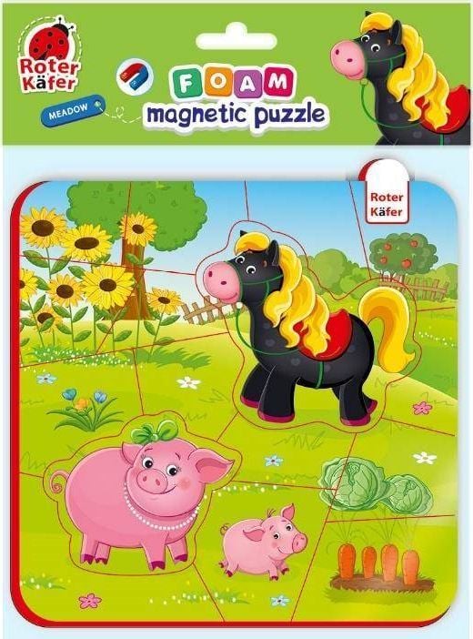 Puzzle magnetic Ferma Calut si Purcelusi, Roter Kafer, 16 piese