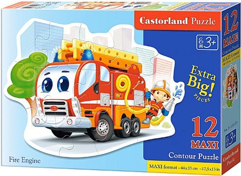 Puzzle Maxi Castorland, Masina de pompieri, 12 piese