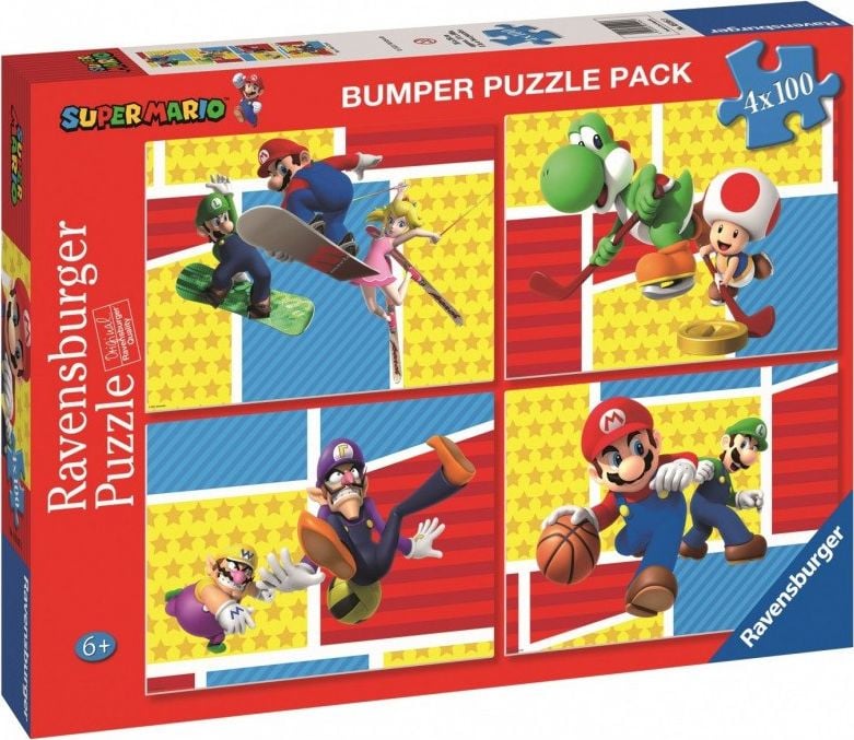 Puzzle Ravensburger 4 x 100 piese Super Mario 051953 RAVENSBURGER
