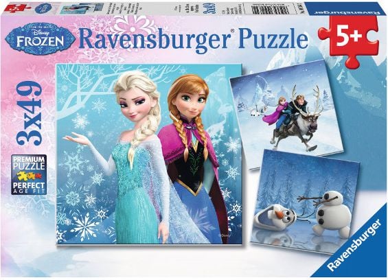 Puzzle Ravensburger - Disney Frozen, 3 in 1, 3x49 piese