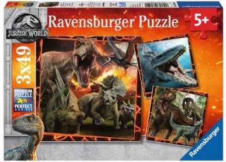 Puzzle Ravensburger - Jurassic World, 3x49 piese (08054)