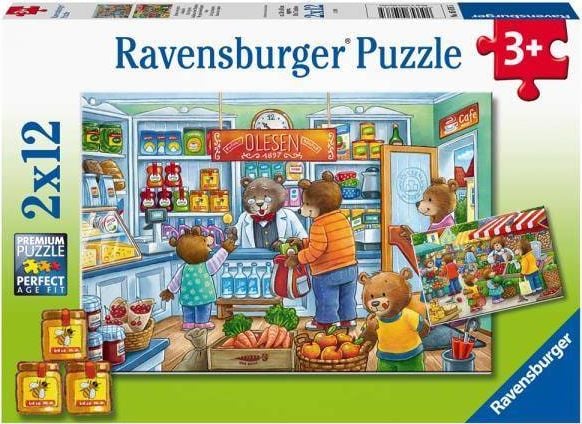 Puzzle Ravensburger - Magazin alimentar, 2x12 piese