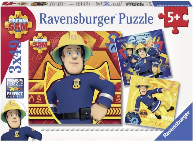 Puzzle Ravensburger - Sam in actiune, 3 in 1, 3x49 piese