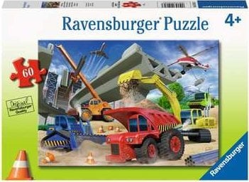 Puzzle Ravensburger - Vehicule de constructii, 60 piese
