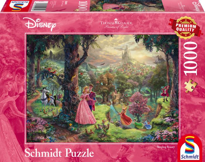 Puzzle Schmidt - Thomas Kinkade: Frumoasa din padurea adormita, 1000 piese
