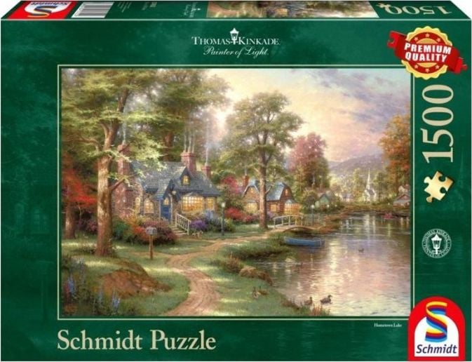 Puzzle Schmidt - Thomas Kinkade: Lacul de acasa, 1500 piese