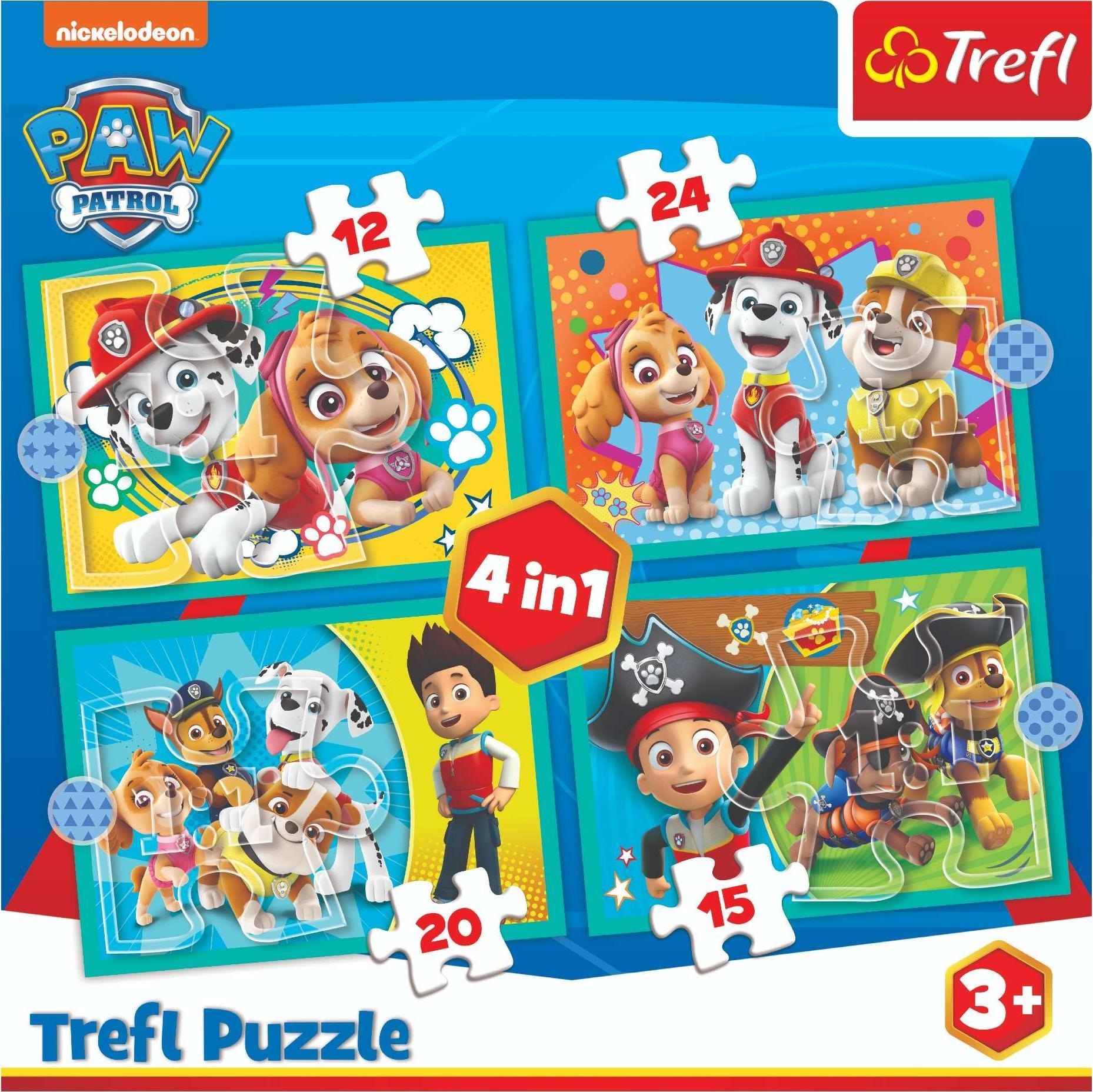 Puzzle Trefl 4 in 1 - Paw Patrol, 12/15/20/24 piese