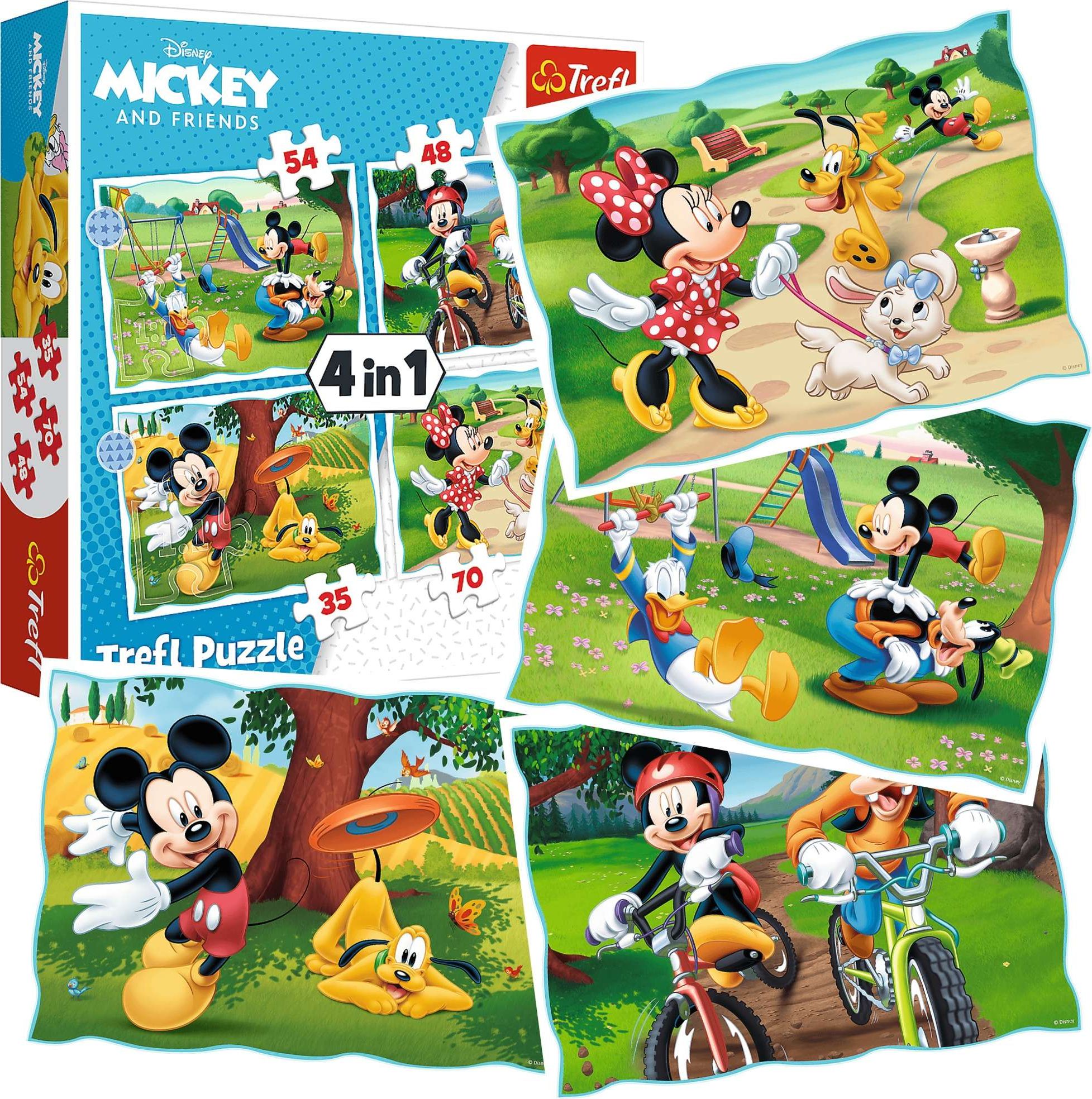 Puzzle Trefl 4in 1 Mickey Mouse nice day,35/48/54/70 piese