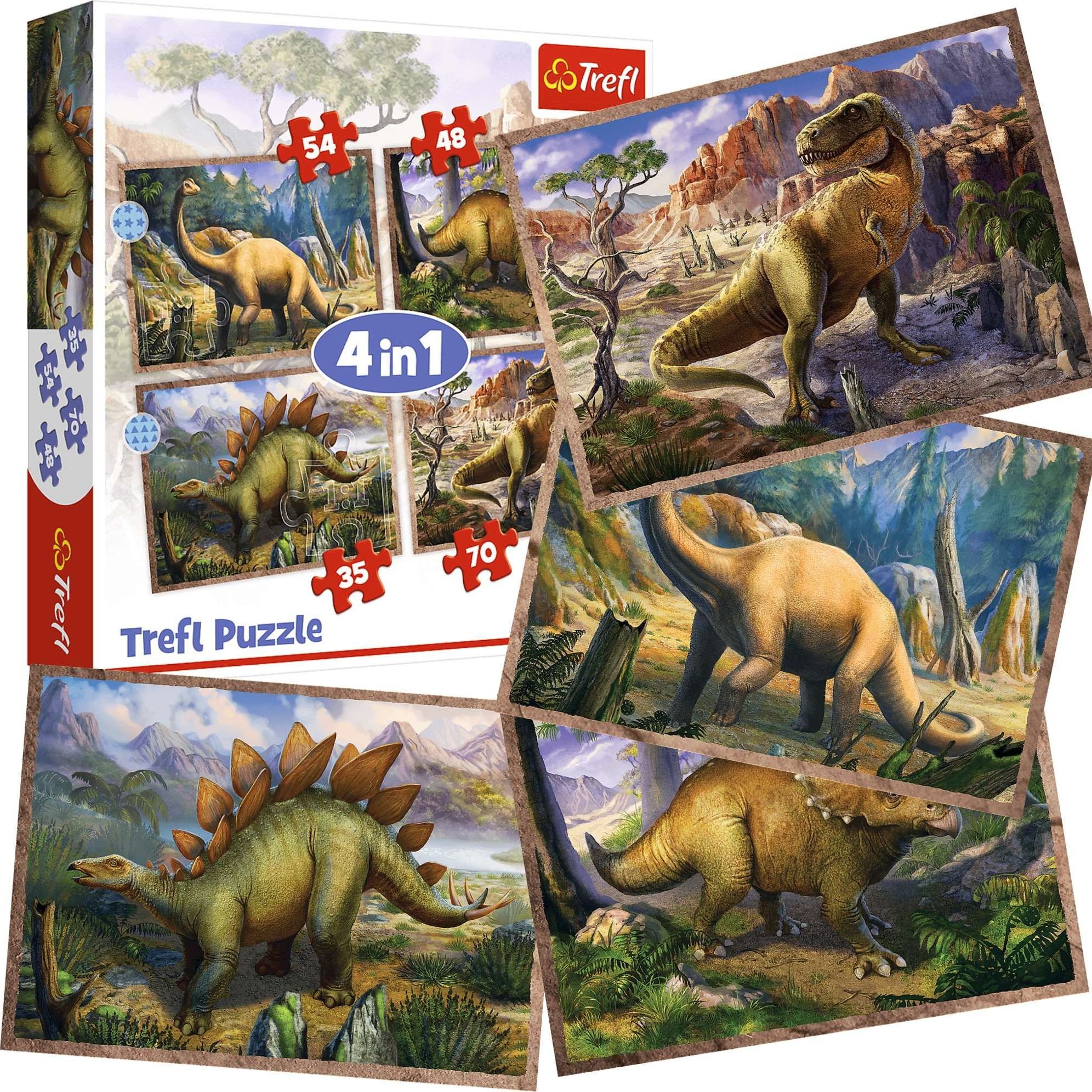 Puzzle Trefl 4in1 Dinozaurii Interesanti 207 Piese