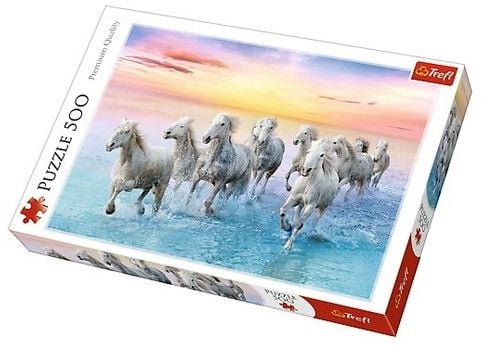 Puzzle Trefl, Cai Albi Galopand, 500 piese