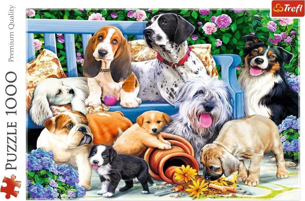 Puzzle Trefl - Dogs in the Garden, 1.000 piese (10556)