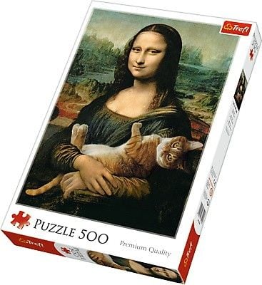 Puzzle Trefl - Mona Lisa and Purring Kitty, 500 piese (64806)