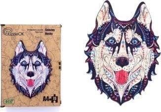 PuzzleOK Puzzle eco din lemn 123 Snow husky A3