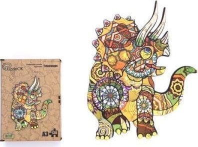 PuzzleOK Eco din lemn puzzle 130 Triceratops A3