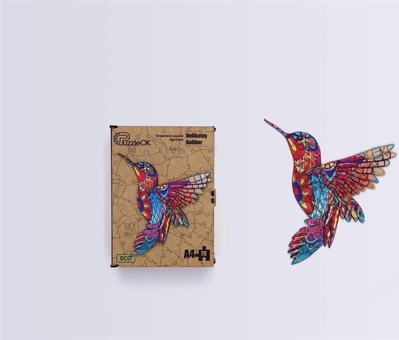 PuzzleOK Puzzle eco din lemn 70 Pasăre colibri delicată A4