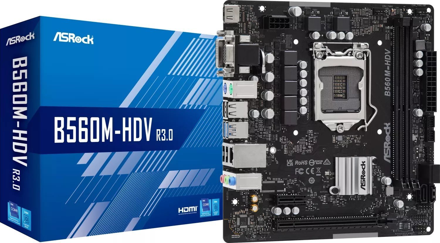 Płyta główna ASRock ASRock B560M-HDV R3.0 1200 mATX HDMI/DVI/VGA DDR4 retail