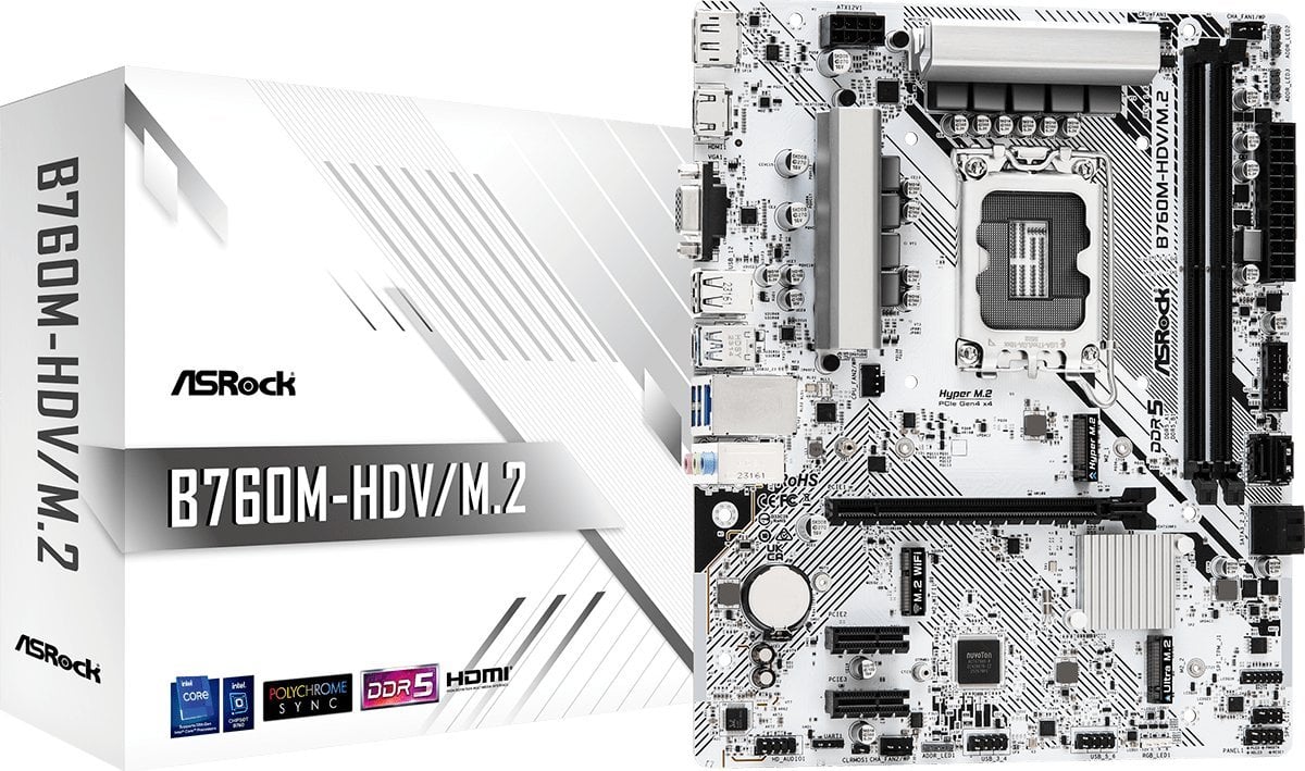 Płyta główna ASRock ASRock B760M HDV/M.2 1700 mATX HDMI/DP/VGA DDR5 retail