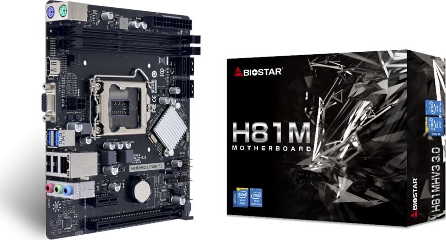 Placi de baza - Placa de baza Biostar H81MHV3 3.0, Micro ATX, Intel H81, Socket 1150, DDR3, 2 sloturi