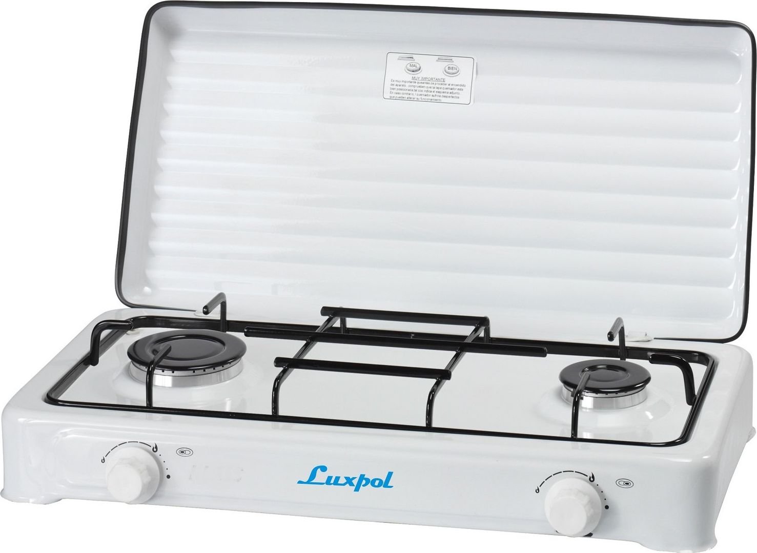 Plita electrica luxpol K-02S Luxpol , Alb , 2 campuri de incalzire , cu coperta