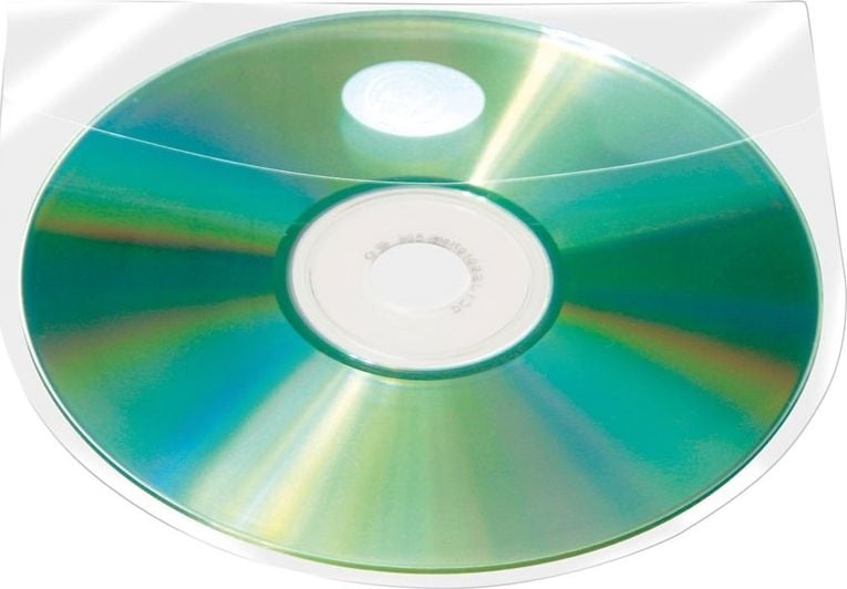 Q-Connect Buzunar adeziv Q-CONNECT, pentru 2-4 CD-uri/DVD-uri, 127x127mm, 10 buc