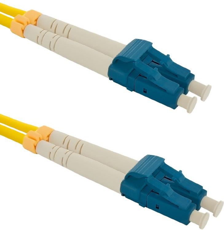 Cablu de retea din fibra optica cu conectare dubla pentru un singur mod , Qoltec , LC/UPC LC/UPC , G652D , 5m