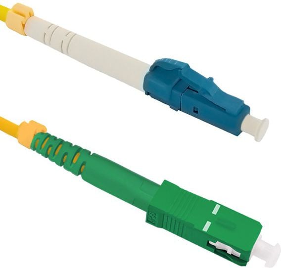 Cabluri si accesorii retele - Cablu de retea din fibra optica cu conectare simpla , Qoltec , LC/UPC SC/APC G652D , 2m