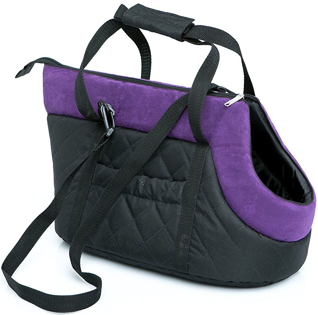 R2 BAG negru cu manie violet (nubuck)